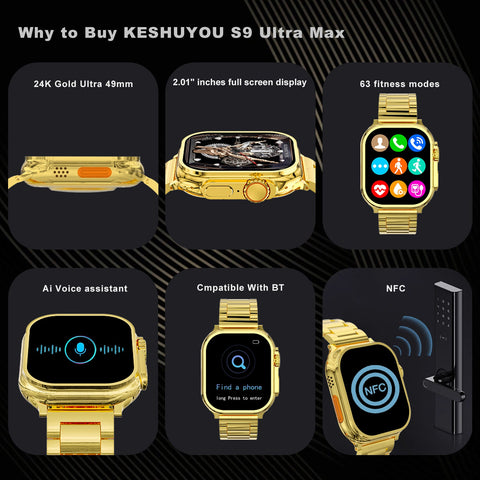 HK 9Ultra Smart Watch Gold Edition