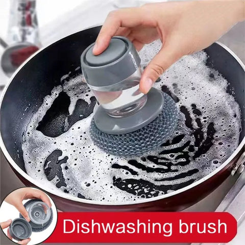 2 in 1 Dish Washing Soap Dispenser Cleaning Brush