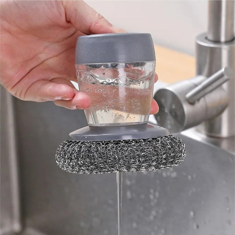 2 in 1 Dish Washing Soap Dispenser Cleaning Brush
