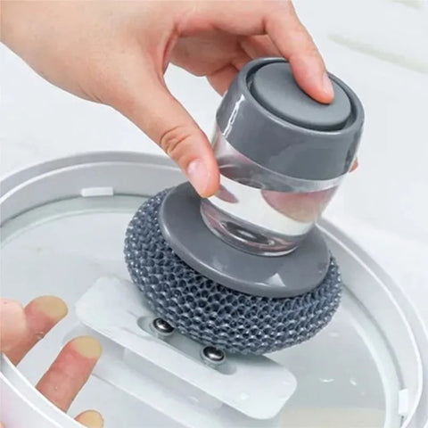2 in 1 Dish Washing Soap Dispenser Cleaning Brush