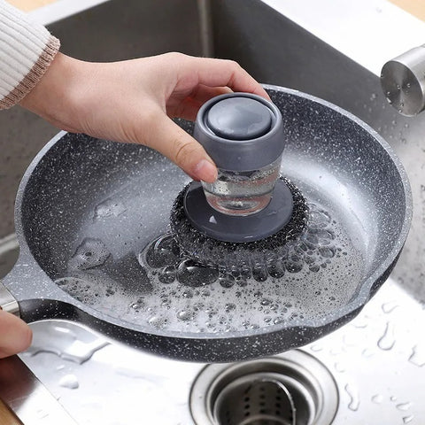 2 in 1 Dish Washing Soap Dispenser Cleaning Brush