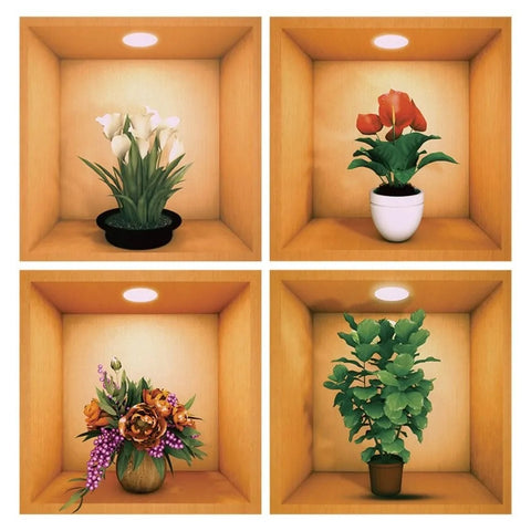 3d Flower wall paper sticker 3 Pcs Set