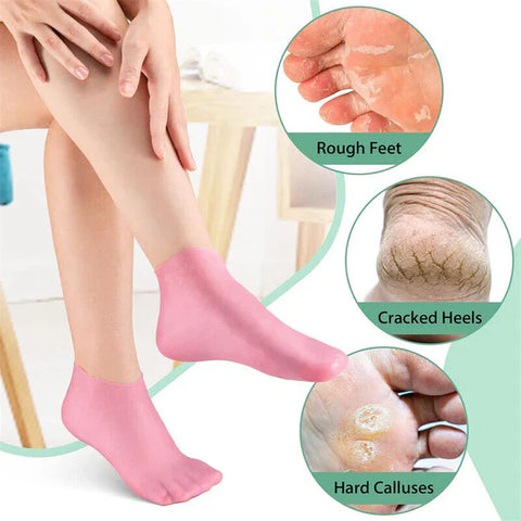 Moisturizing Silicone Foot Socks, Heel Protector for Foot Care.
