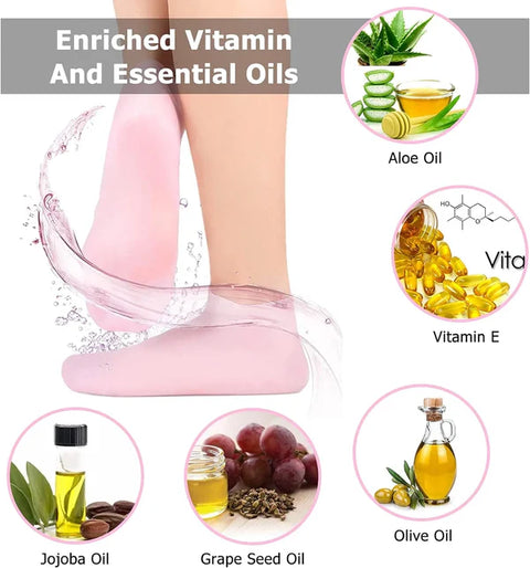 Moisturizing Silicone Foot Socks, Heel Protector for Foot Care.